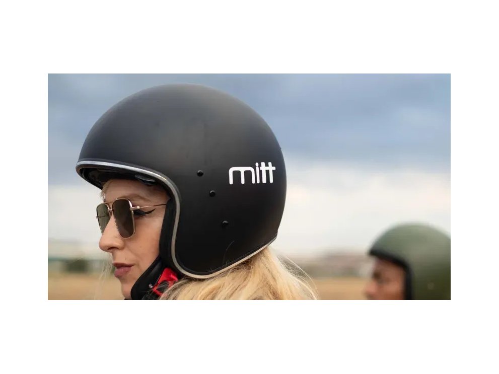 Casco MITT M750 Jet | Casco urbano retro ABS con visor solar y cierre micrométrico