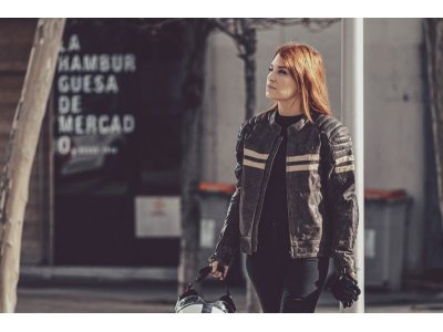 Chaqueta MITT de cuero | Chaqueta moto piel auténtica con protecciones